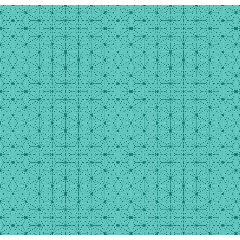 Snow Fall: STITCHES TURQUOISE Fabric by Shelly Cavanna (1/2 yd)