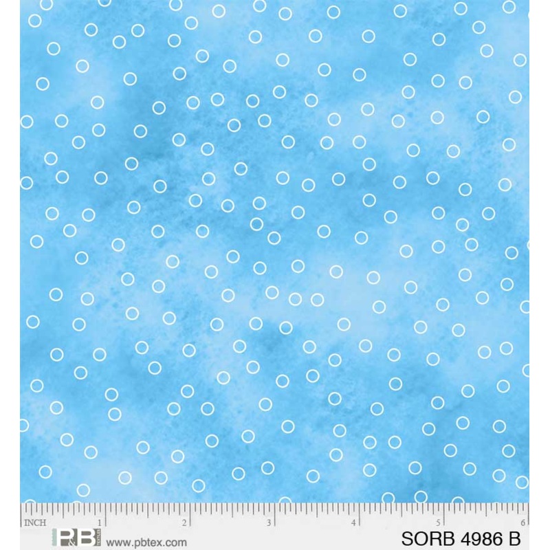 Sorbet:  BLUE CIRCLE DOTS Fabric (1/2 yd)