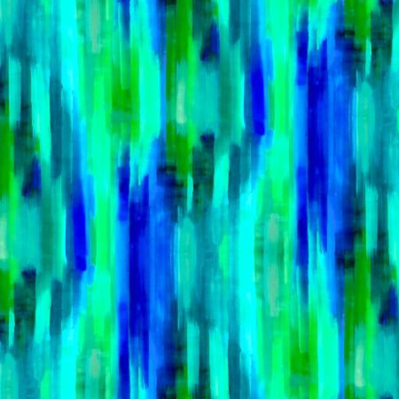 Blue/Green Painted Rainbow Stripe 108 Cotton (HUES5039-BG)  Sold in UNITS of  metre