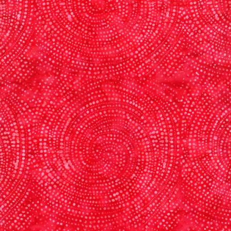 Crimson Dotty Spiral 106 Batik (BX2336-CRIMSON) - Sold in UNITS of 1/4 Metre