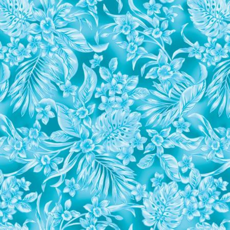 Turquoise Oasis 108 Cotton (12907WB-84)  Sold in UNITS of  metre