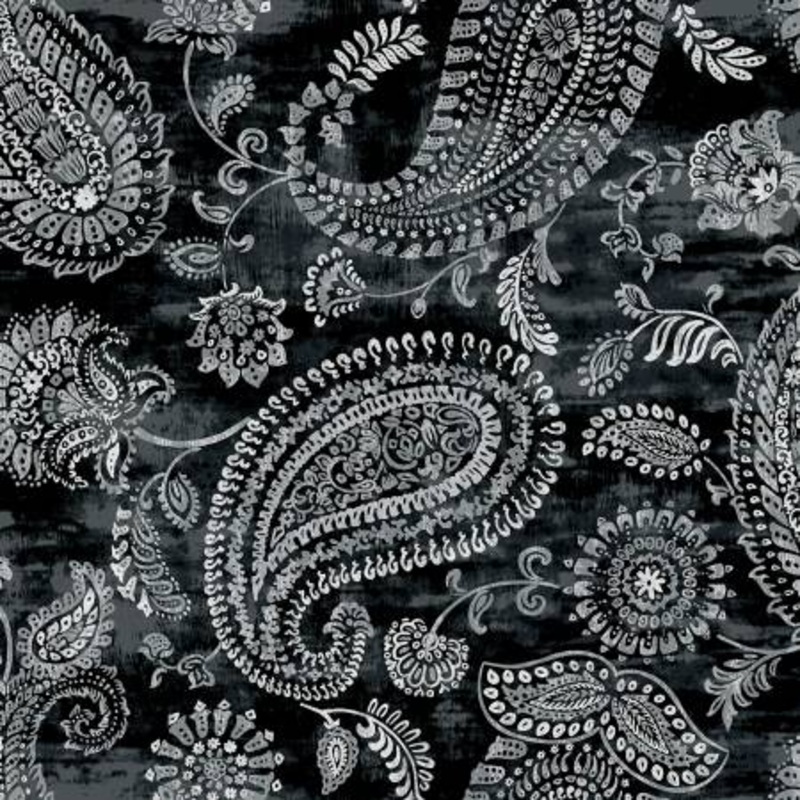 Black/White Bohemia 108 Cotton (BOHW5004-KS)  Sold in UNITS of  metre