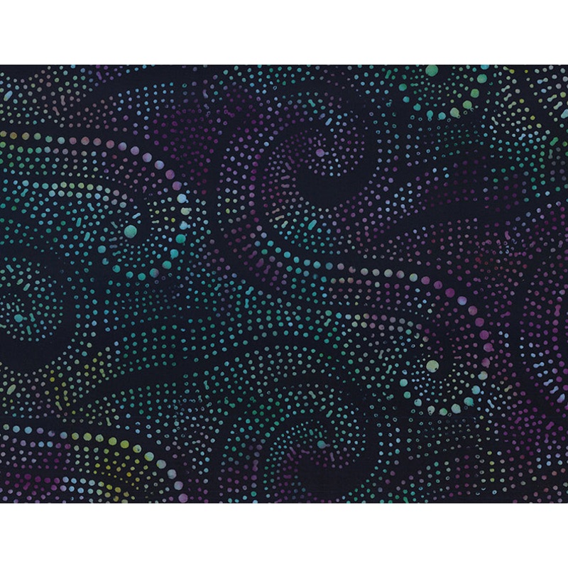 Moonshadow Batik: DOTTY SWIRLS BLACK Fabric (1/2 yd)