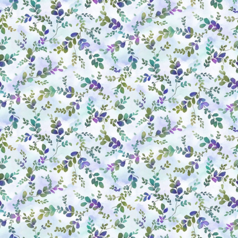 Point of View: SKY LEAF SPRIGS Fabric (1/2 yd)