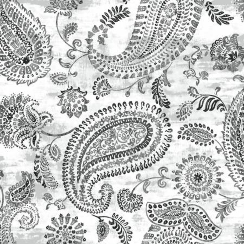 White/Black Bohemia 108 Cotton (BOHW5004-WK)  Sold in UNITS of  metre