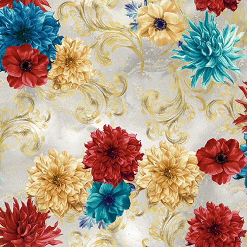 Alabaster Wings: ALABASTER SMALL FLORAL Fabric (1/2 yd)