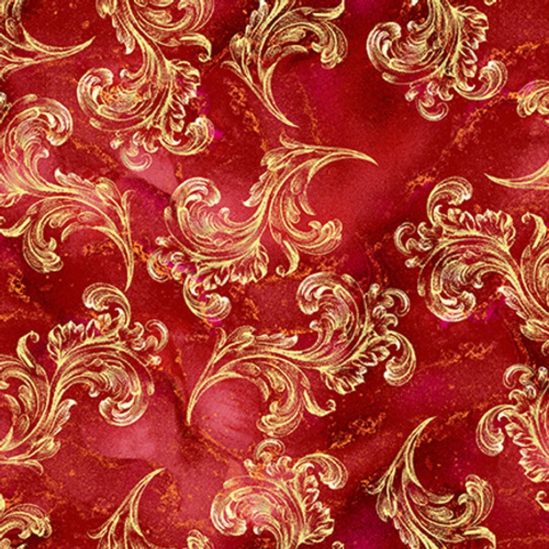 Alabaster Wings: RUBY SWIRLS Fabric (1/2 yd)
