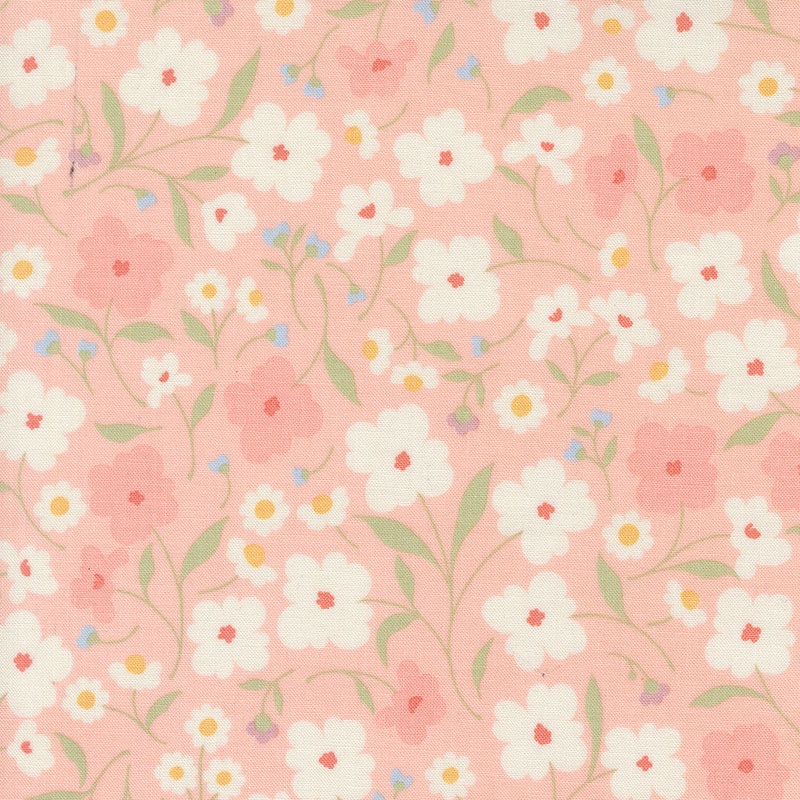 Cottage Charm: KORAL KICKS Wallpaper Flowers Fabric (1/2 yd) by My Sew Quilty Life