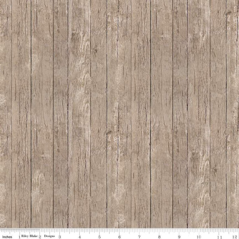 Covered Bridges in Spring: BARN WOOD ASH Fabric (1/2 yd) by Tara Reed