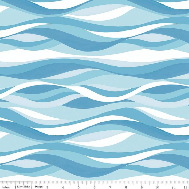 Free as the Ocean: OCEAN AQUA Fabric (1/2 yd)