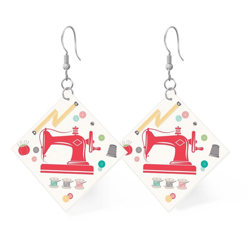 Leather Square Earrings: MY HAPPY PLACE By Lori Holt