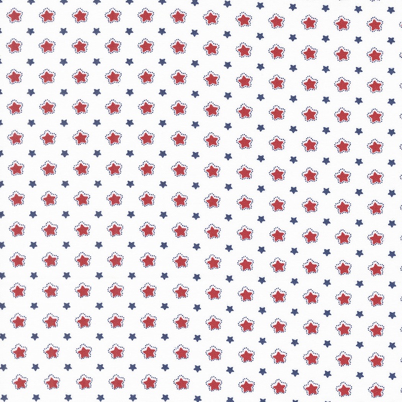 Star Spangled: PATRIOTIC FOLK STARS Americana Stars Fabric (1/2 yd)