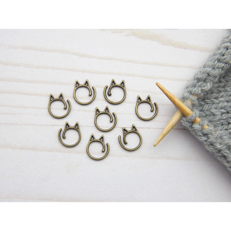 Antique Gold Cat Split Ring