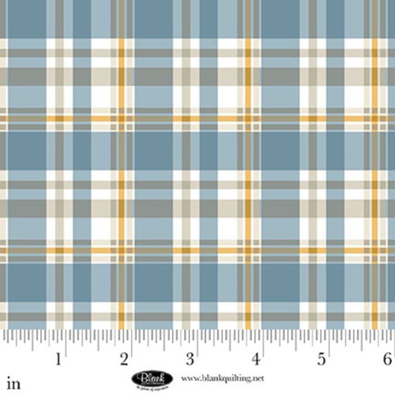 Autumn Vibes: BLUE PLAID Fabric (1/2 yd)