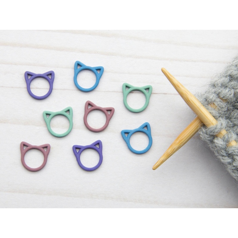 Colorful Cat Closed Ring | Stitch Markers