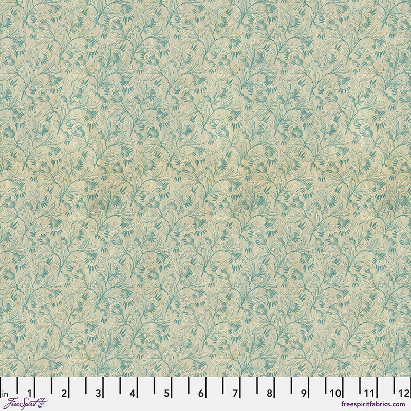 Eclectic Elements Palette: TEAL TINY PRINT Fabric (1/2 yd) by Tim Holtz