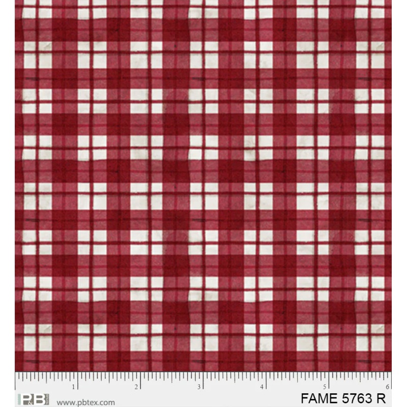 Farmhouse Americana: RED PATRIOTIC PLAID Fabric (1/2 yd)