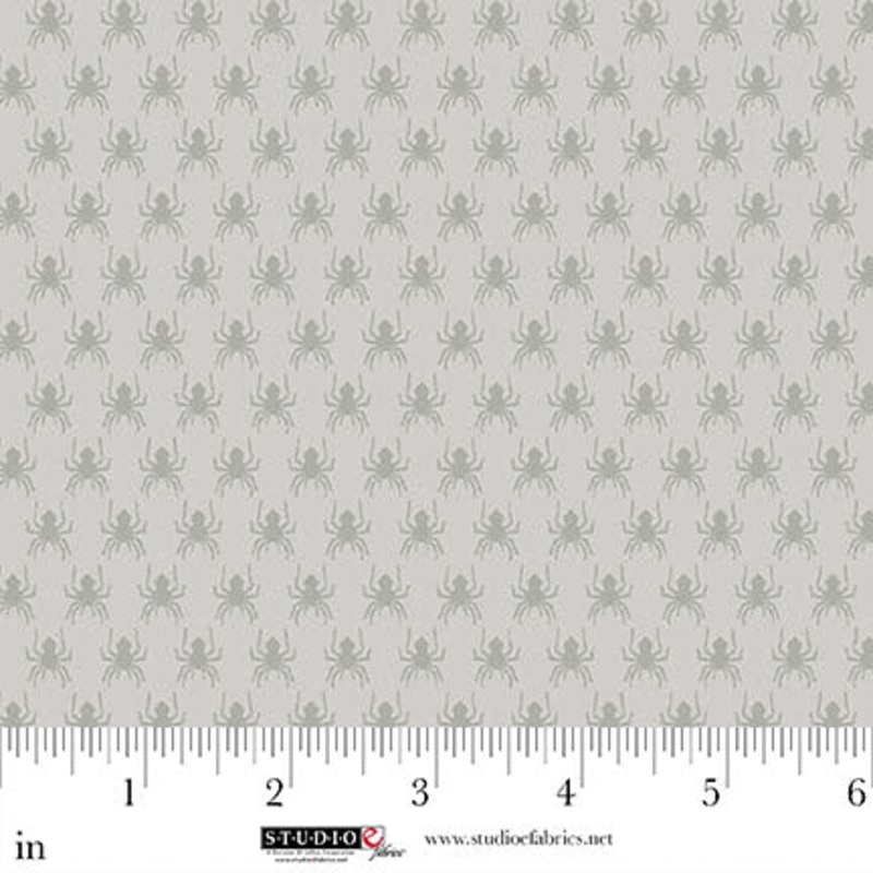 Fear Factory: GRAY MINI SPIDER Allover Fabric (1/2 yd)