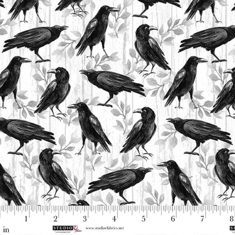 Fear Factory: WHITE CROW ALLOVER Fabric (1/2 yd)