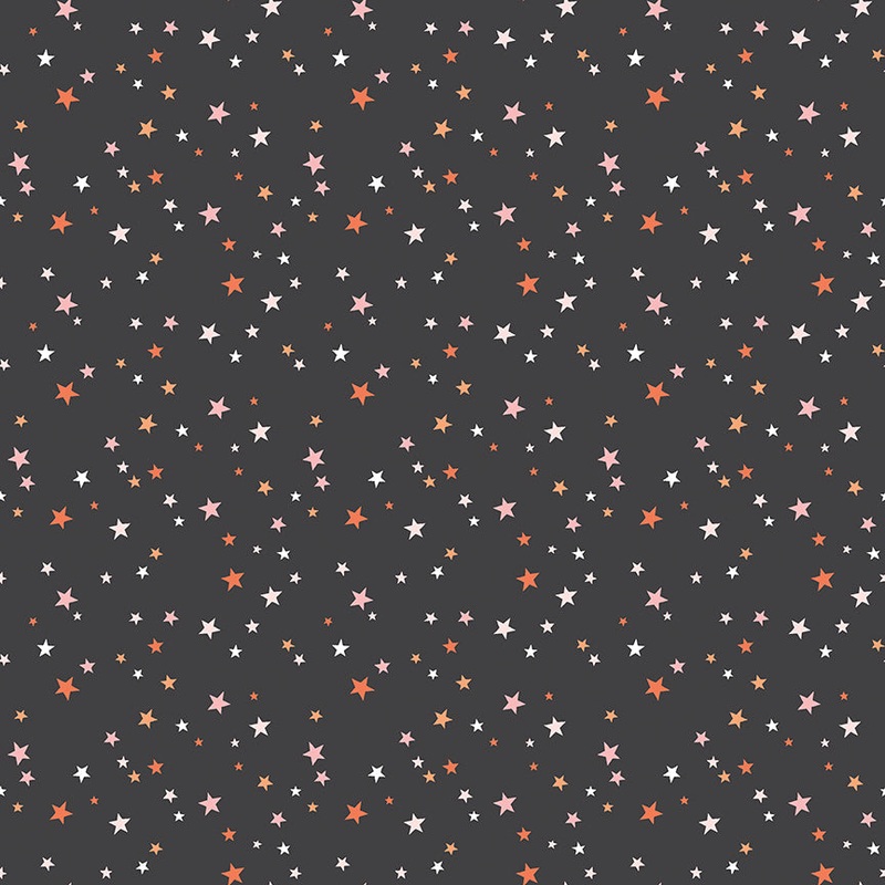 Hey Pumpkin: STARS CHARCOAL Fabric (1/2 yd)