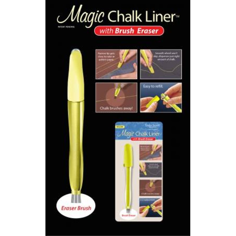 Magic Chalk Liner Yellow With Brush Eraser