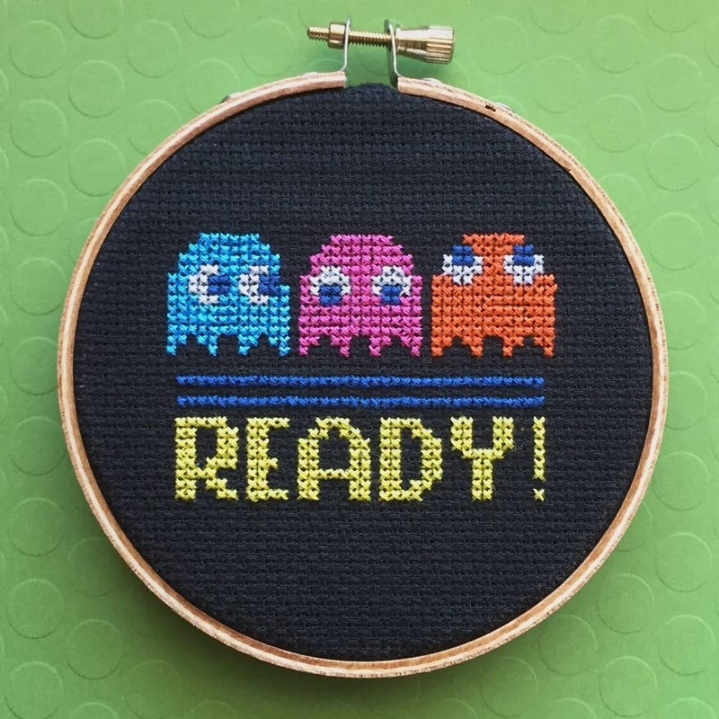 Pac Man Game Counted Cross Stitch  KIT