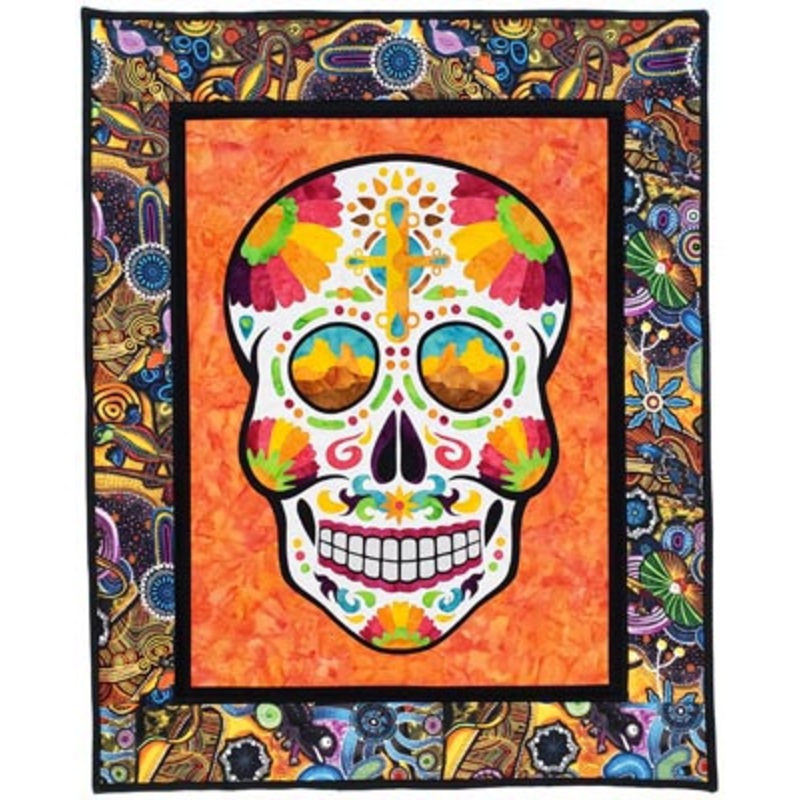 SUGAR SKULL IV Applique Wall Hanging Pattern by Amy's Applique