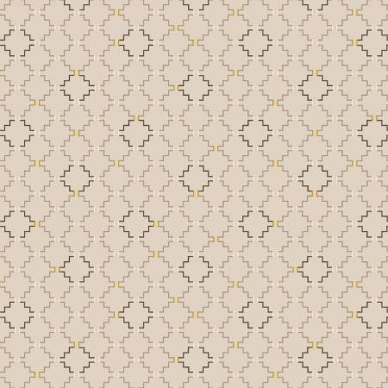 Taupey/Gray Stair Step Geometric 108 Cotton (1122-93)  Sold in UNITS of  metre