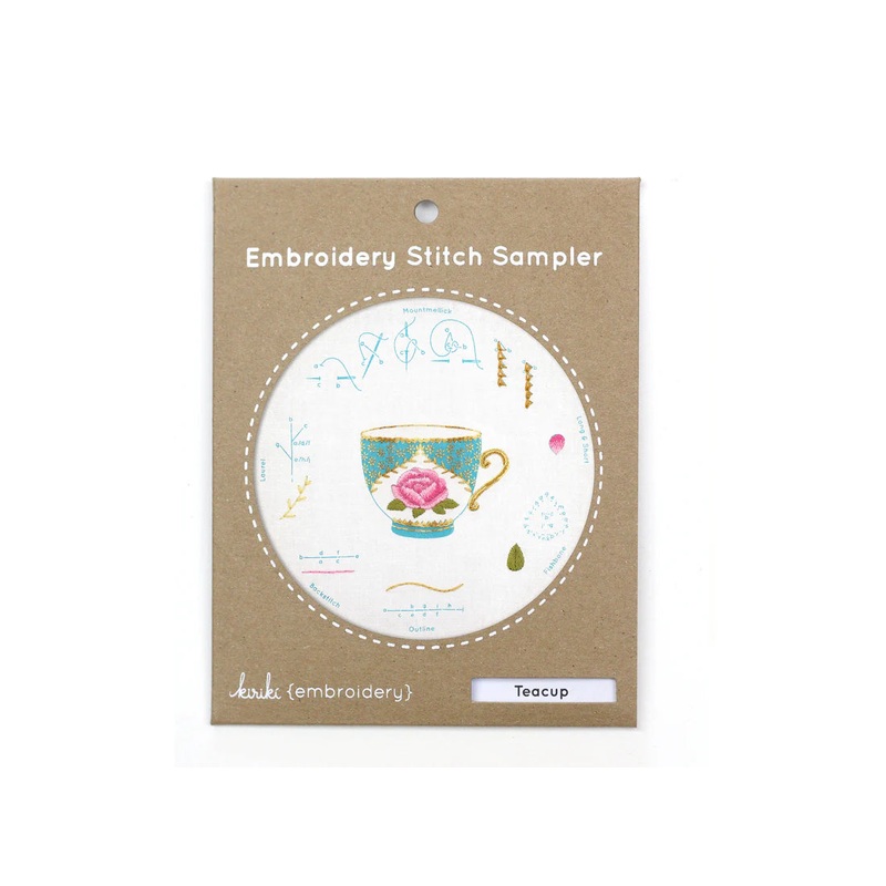 Teacup Embroidery Stitch Sampler