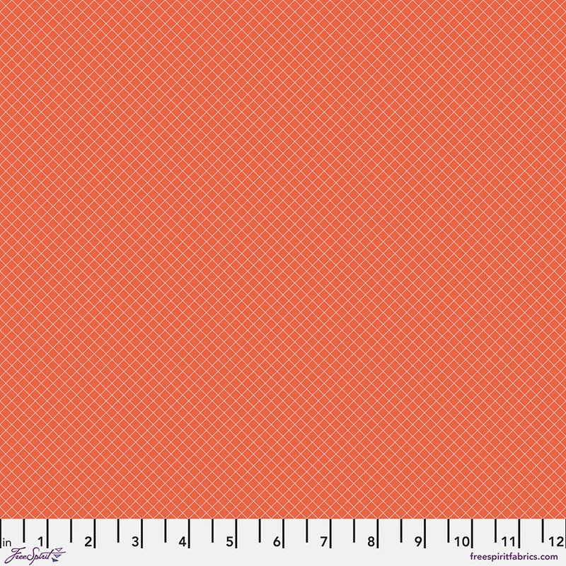 True Colors: ON The GRID SALMON Fabric by Tula Pink (1/2 yd)