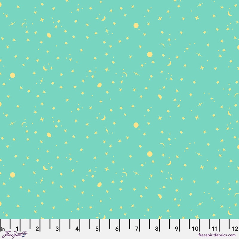 True Colors: SPACE SPRINKLES SEAGLASS Fabric by Tula Pink (1/2 yd)