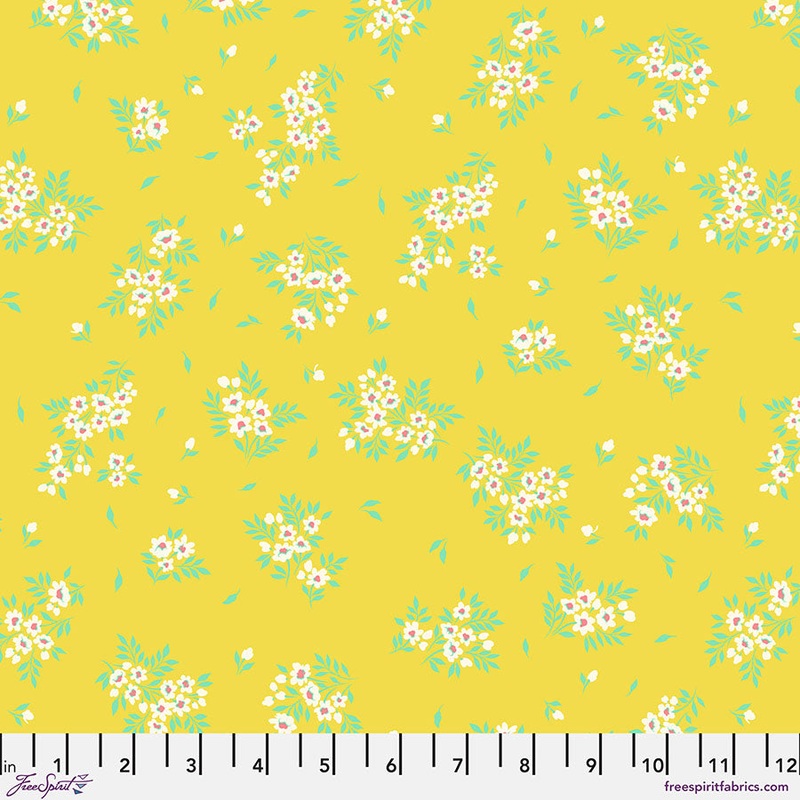 True Colors: WHAT a DITZ BUTTERCUP Fabric by Tula Pink (1/2 yd)