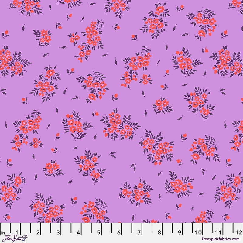 True Colors: WHAT a DITZ HELIOTROPE Fabric by Tula Pink (1/2 yd)