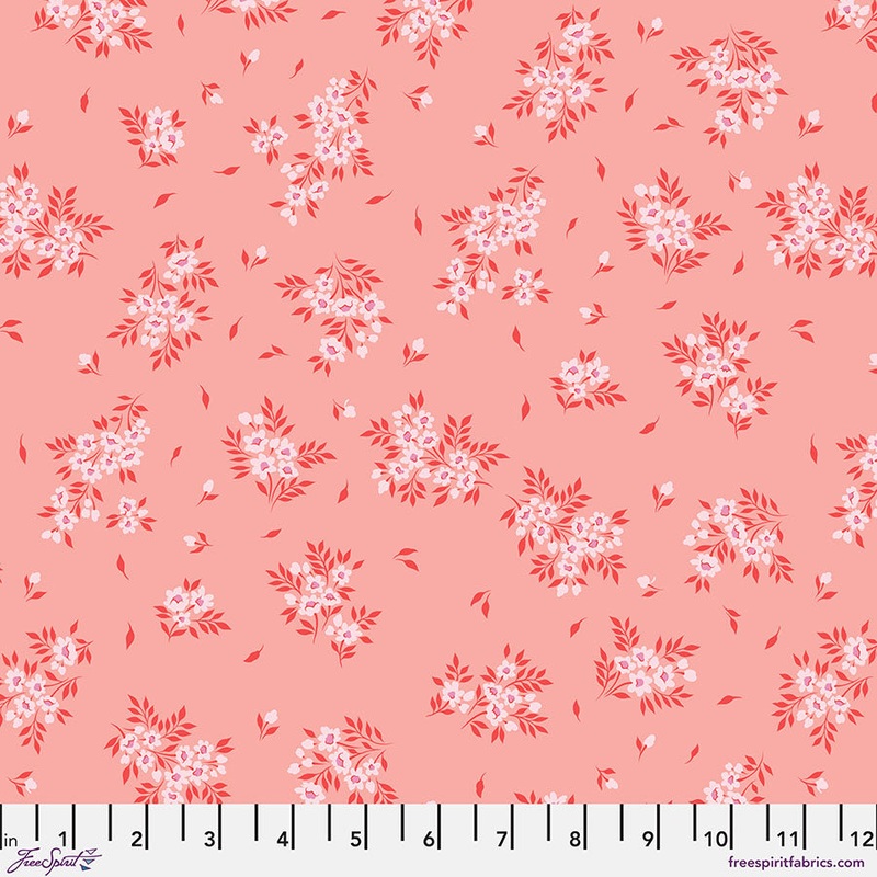 True Colors: WHAT a DITZ PEACHYKEEN Fabric by Tula Pink (1/2 yd)