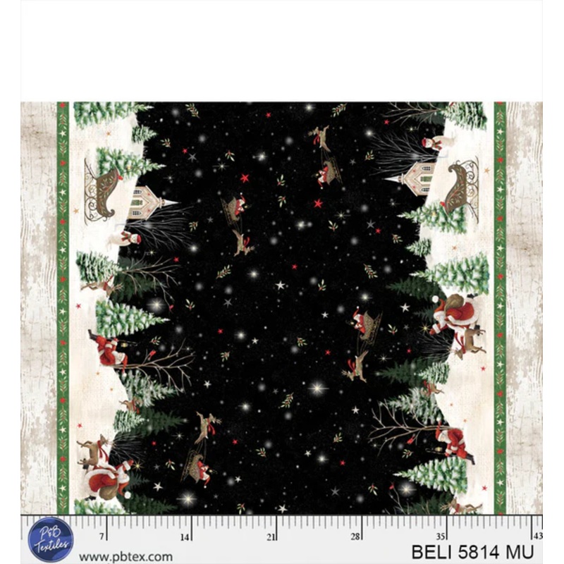 Believe: SANTA'S SCENIC Double Bourder Fabric (1/2 yd)