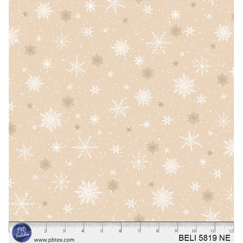 Believe: SNOWFLAKE ALLOVER SAND Fabric (1/2 yd)
