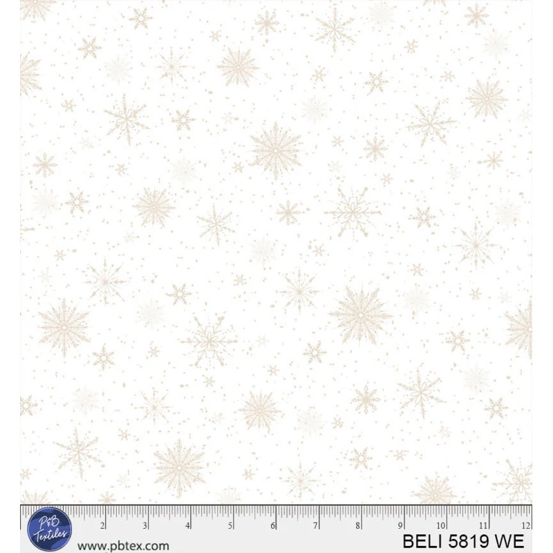 Believe: SNOWFLAKE ALLOVER WHITE Fabric (1/2 yd)