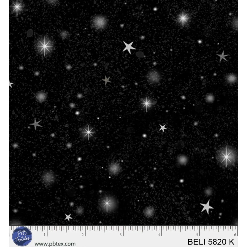 Believe: TONAL NIGHT SKY Black Fabric (1/2 yd)