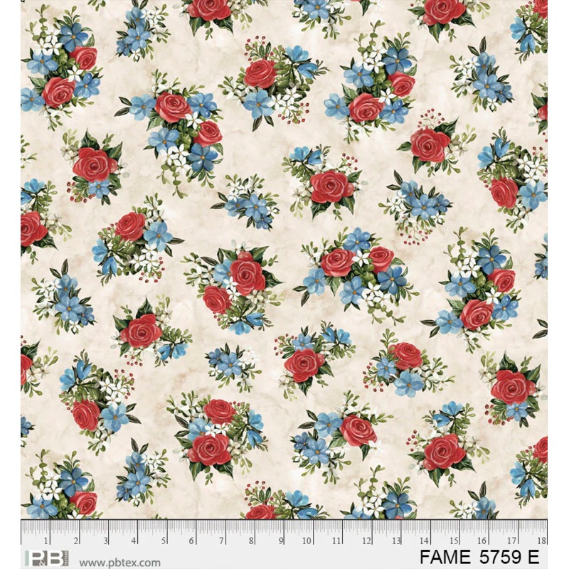 Farmhouse Americana: TOSSED FLOWER BUNCHES Fabric (1/2 yd)