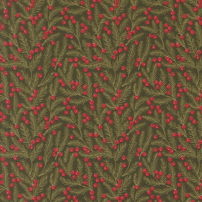 Berry and Pine: PINE NEEDLES BLENDERS Evergreen Fabric (1/2 yd) by Lella Boutique