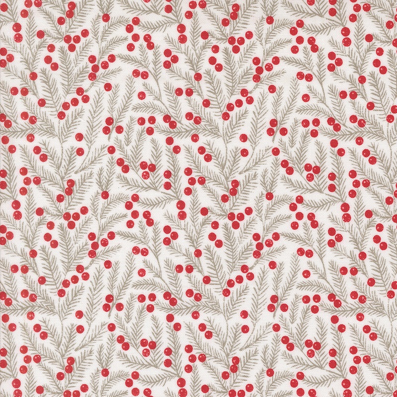 Berry and Pine: PINE NEEDLES BLENDERS Snow Fabric (1/2 yd) by Lella Boutique