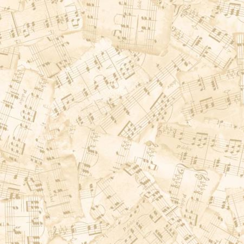 Cream Music Notes 108 Cotton (R360956D-CREAM)