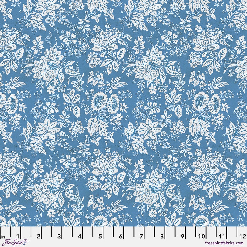 Eclectic Elements Palette: BLUE TAPESTRY Fabric (1/2 yd) by Tim Holtz