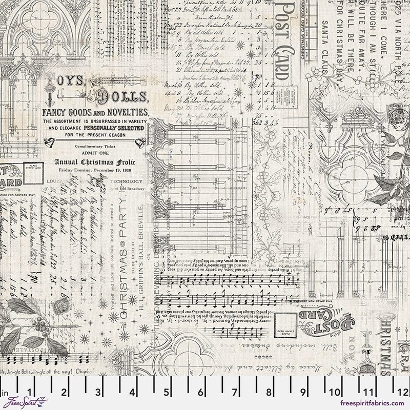 Eclectic Elements Seasonal Palette: CHRISTMAS REMNANTS Fabric (1/2 yd) by Tim Holtz