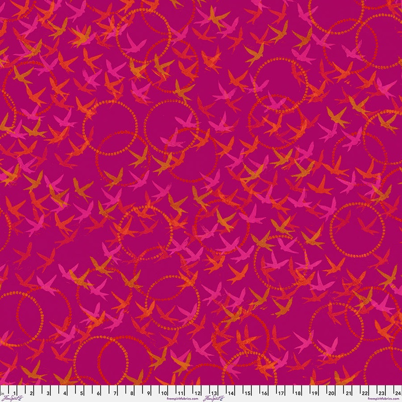 Findings: FLYING FREE - FUCHSIA Fabric (1/2 yd) by Valori Wells