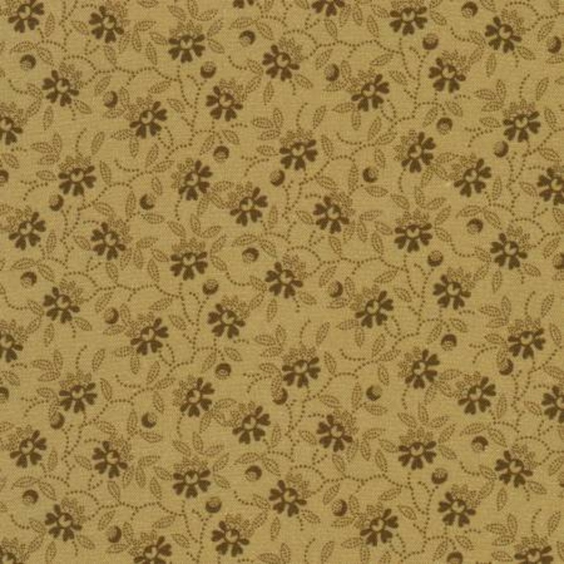 Flowers Tan 108 Cotton (AUJDX2255313) - Sold in UNITS of 1/4 metre