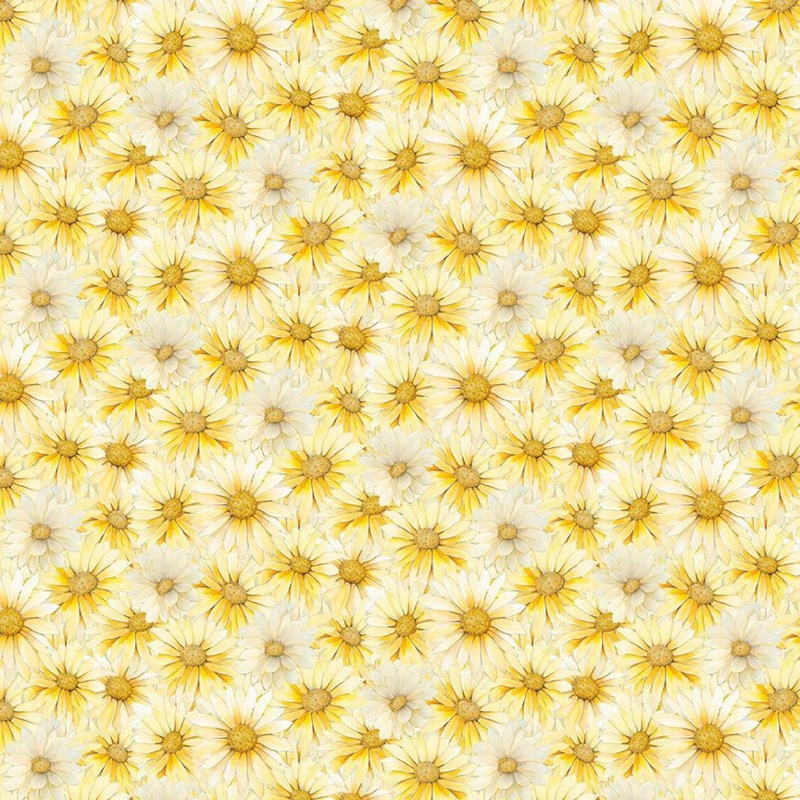 Forest Whisper: PACKED DAISY YELLOW Fabric (1/2 yd)