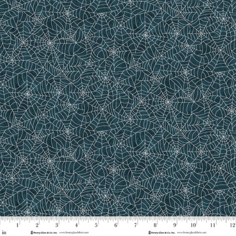 Ghosts in the Graveyard: SPIDERWEB GLOW BLACK Fabric (1/2 yd)