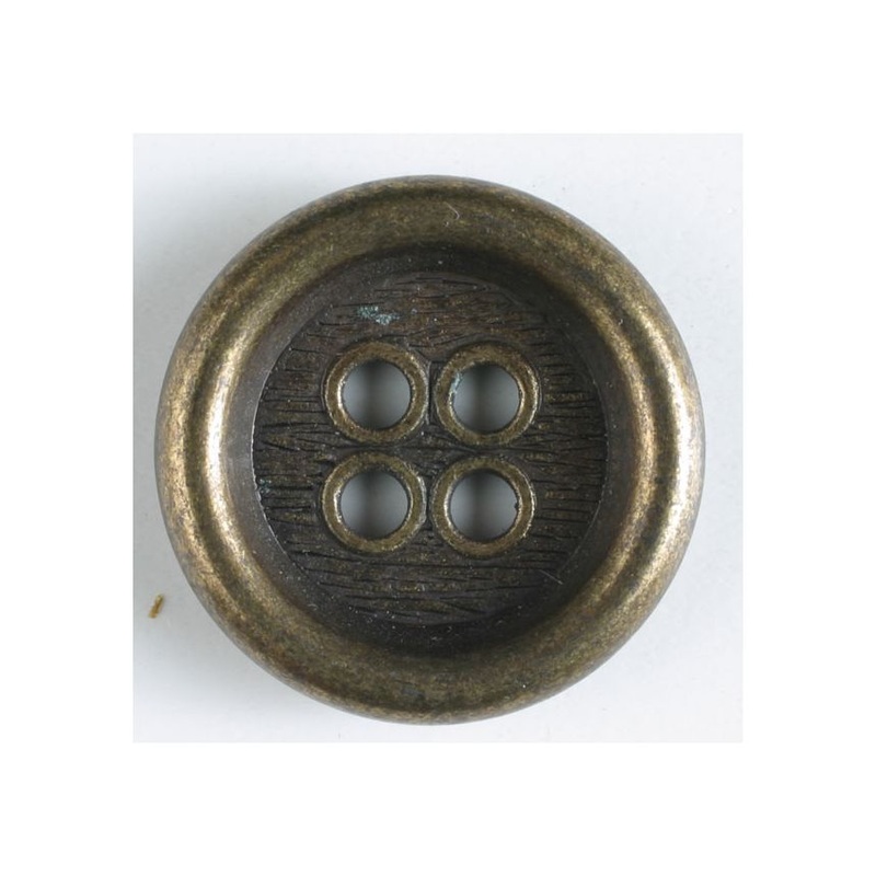 Metal Button - Antique Brass - 23mm
