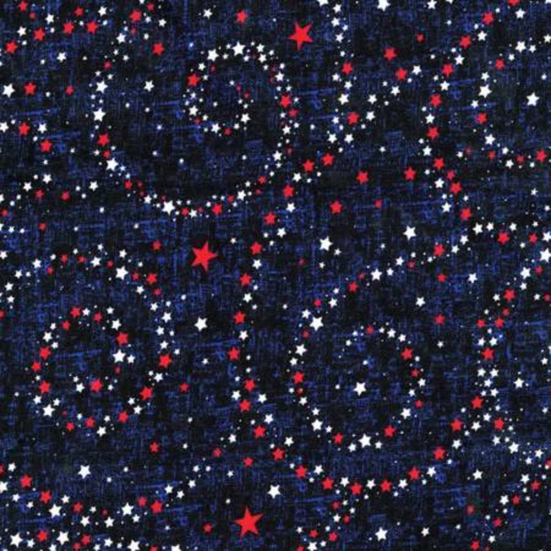 Navy USA Stars 108 Cotton (CDX6309-NAVT)  Sold in UNITS of  metre